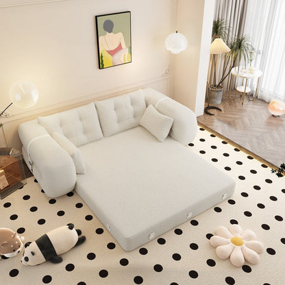 Divano letto imbottito in schiuma con tessuto Teddy 3 in 1