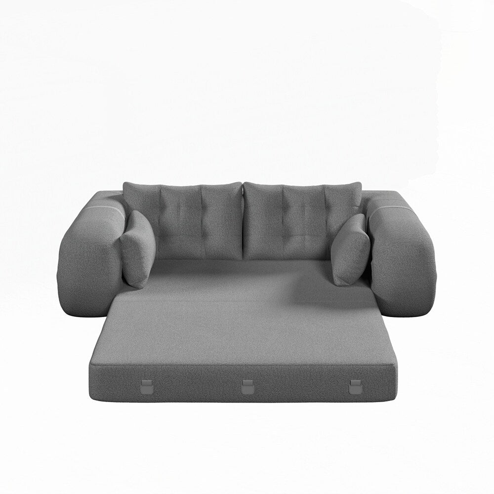 Divano letto imbottito in schiuma con tessuto Teddy 3 in 1