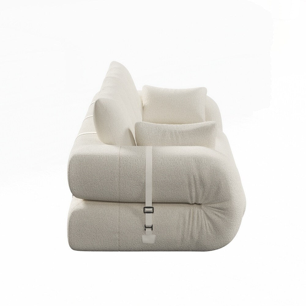 Divano letto imbottito in schiuma con tessuto Teddy 3 in 1