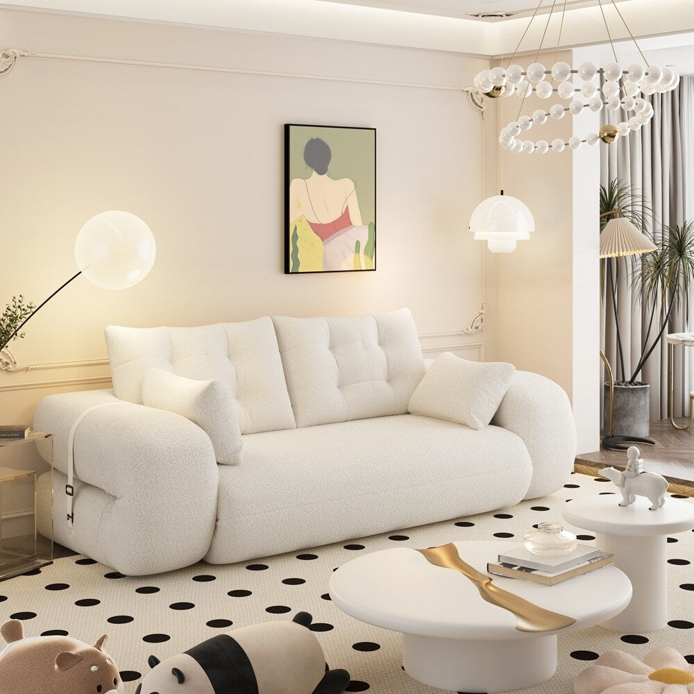 Divano letto imbottito in schiuma con tessuto Teddy 3 in 1