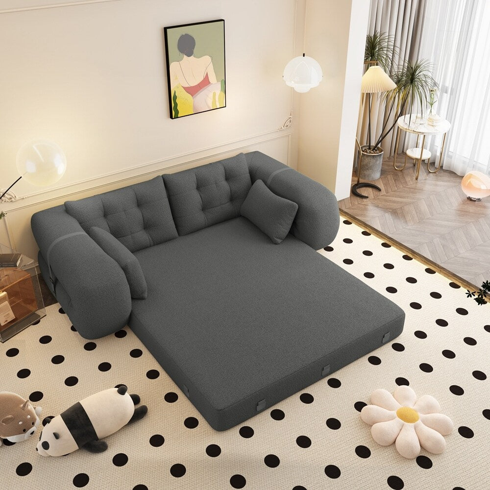 Divano letto imbottito in schiuma con tessuto Teddy 3 in 1