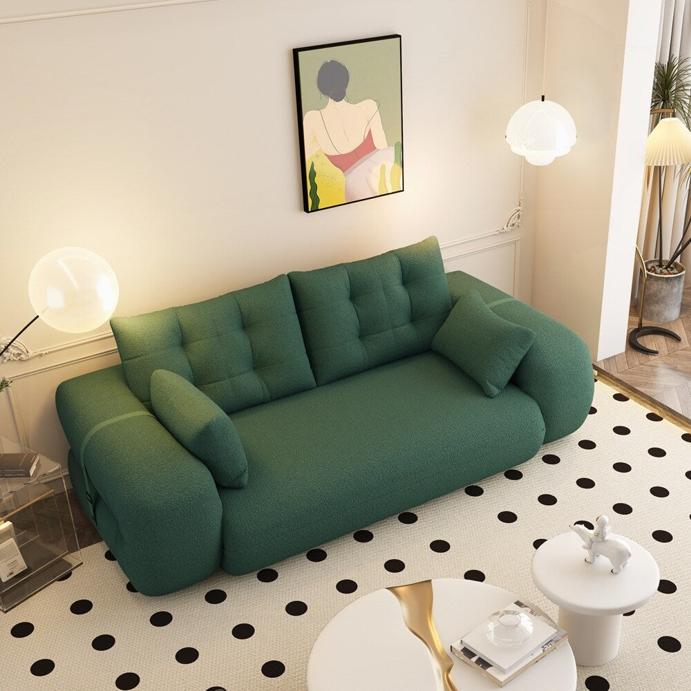 Divano letto imbottito in schiuma con tessuto Teddy 3 in 1