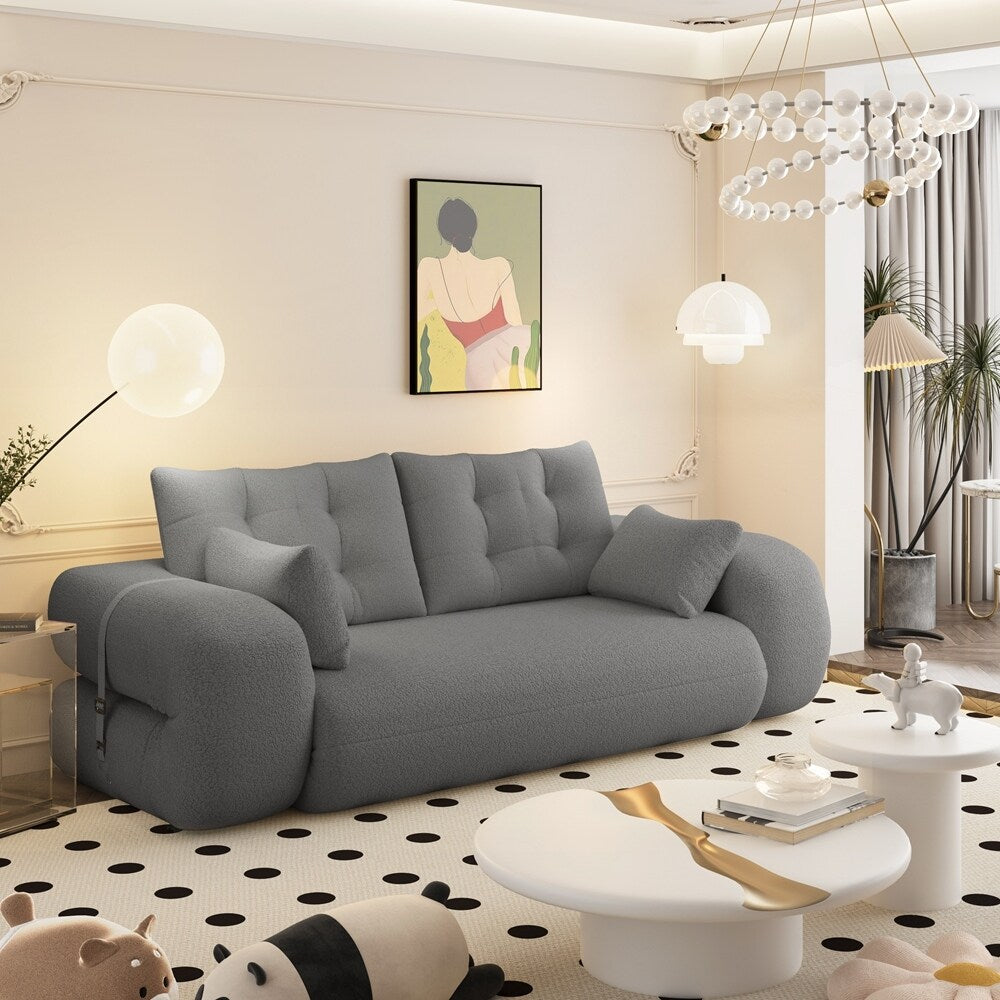 Divano letto imbottito in schiuma con tessuto Teddy 3 in 1