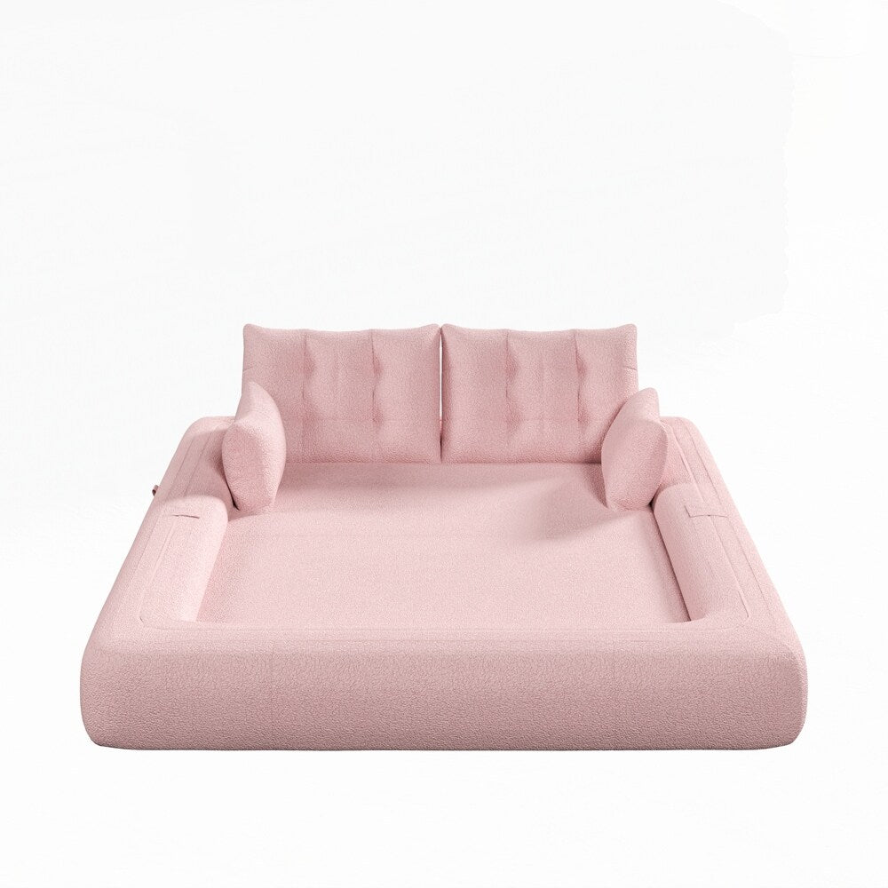 Divano letto imbottito in schiuma con tessuto Teddy 3 in 1