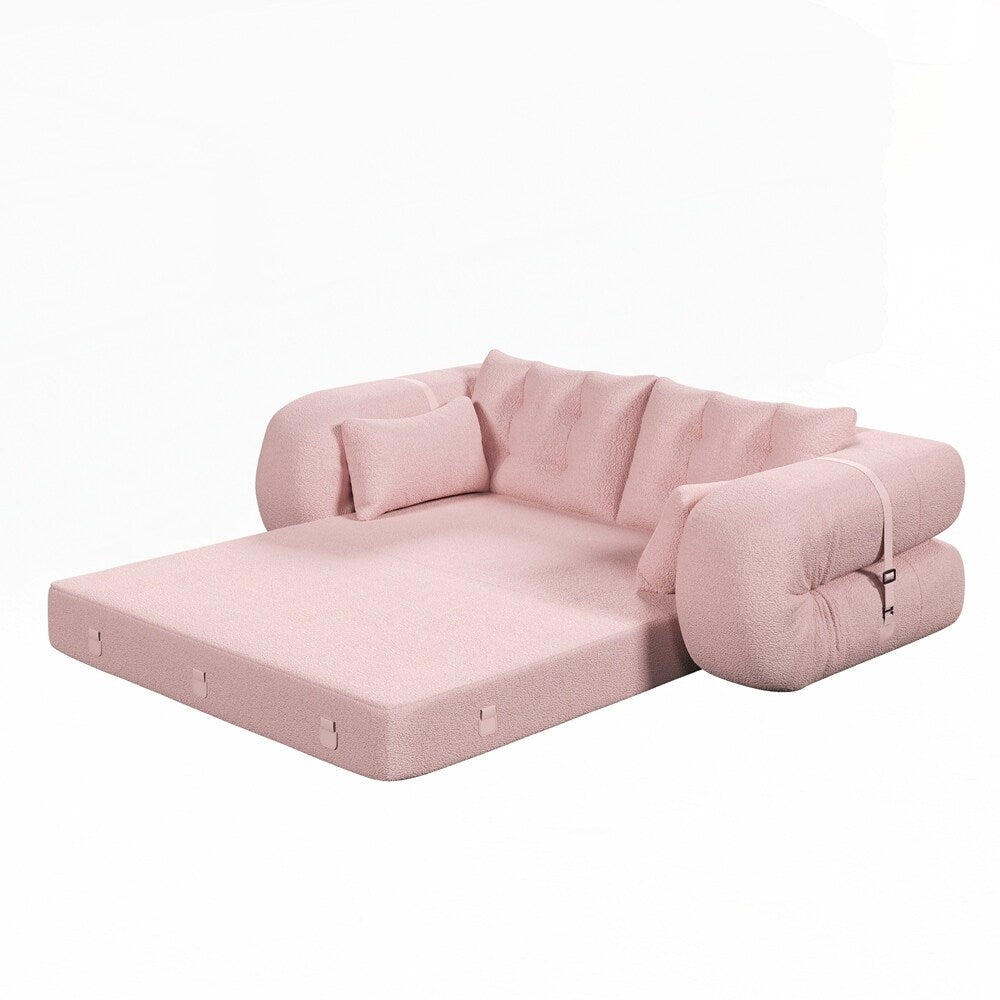 Divano letto imbottito in schiuma con tessuto Teddy 3 in 1