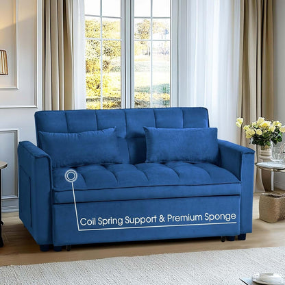 Divano letto 3 in 1 in velluto con schienale regolabile