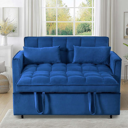 Divano letto 3 in 1 in velluto con schienale regolabile