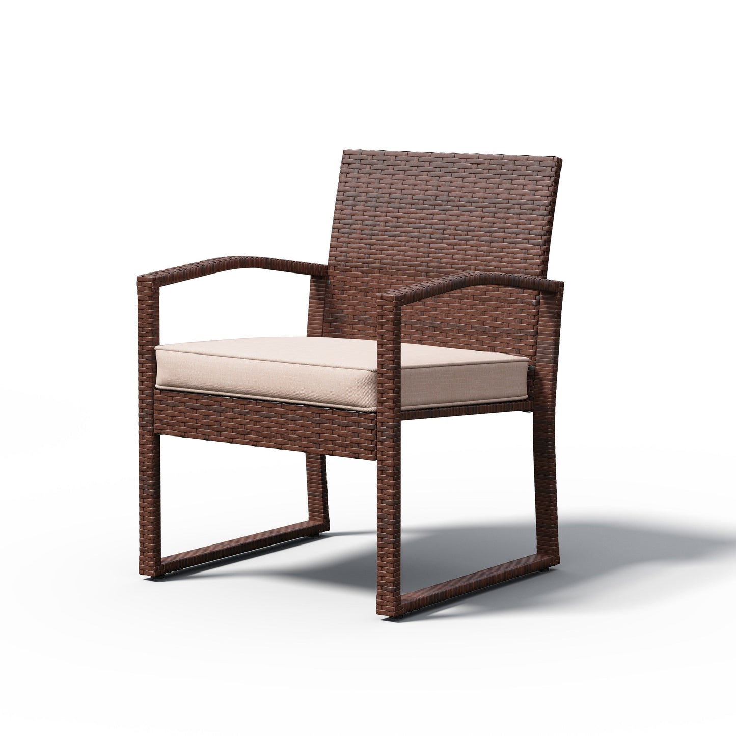 Set da esterno in vimini imbottito da 3 pezzi