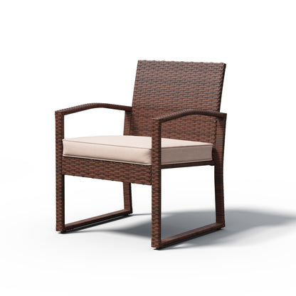 Set da esterno in vimini imbottito da 3 pezzi