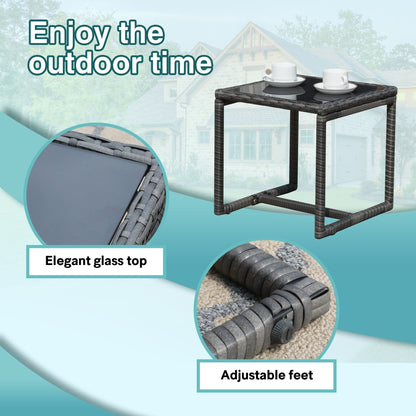 Set da esterno in vimini imbottito da 3 pezzi