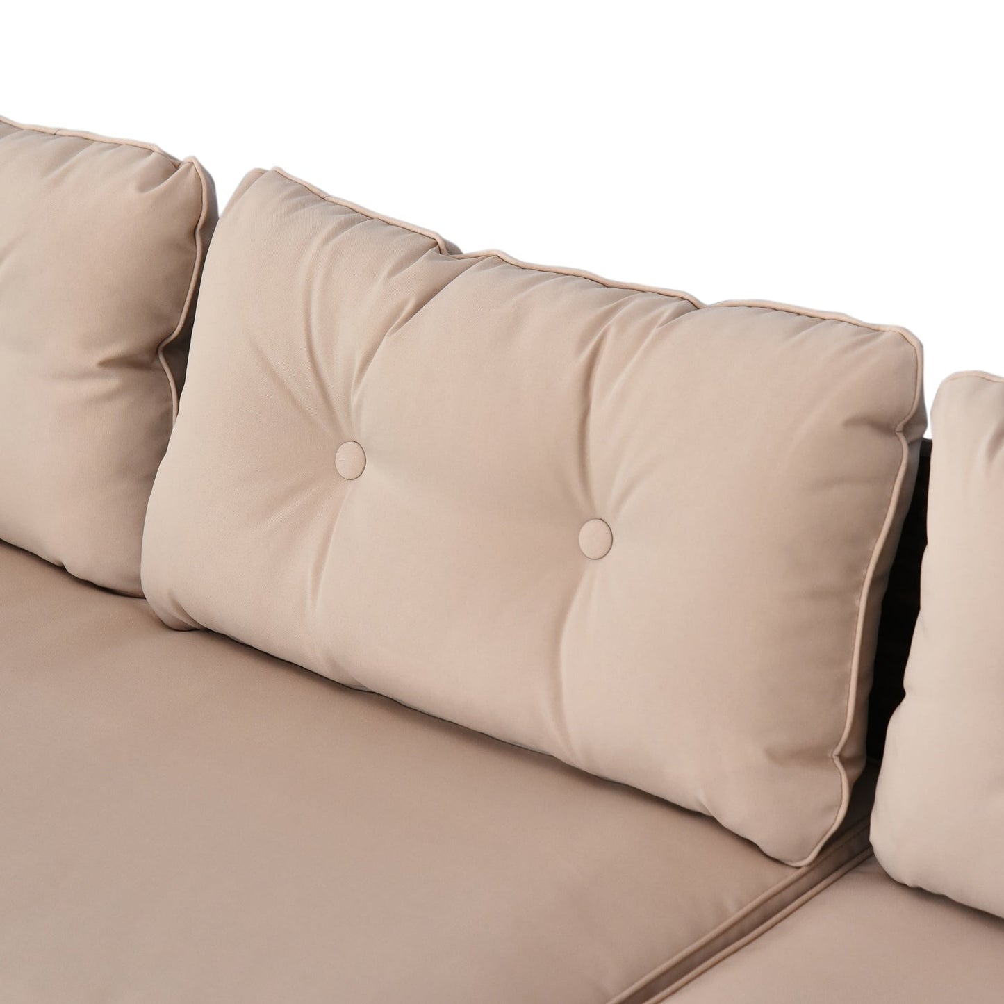 Set di mobili da giardino in vimini Outsunny da 3 pezzi, set da conversazione in rattan, set di divani componibili con chaise longue imbottita