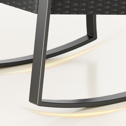 Set da patio in vimini da 3 pezzi con cuscino, set di sedie da esterno con tavolo in vetro, sedia in rattan, set da bistrot moderno