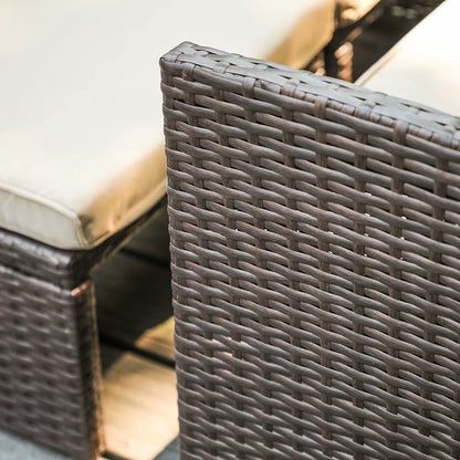 Set di divani da esterno in rattan da 3 pezzi con cuscini