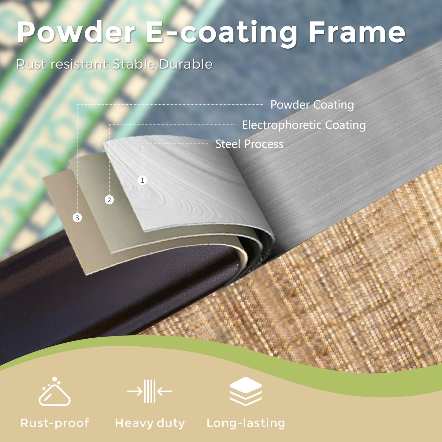 MAISON?ARTS Set da bistrot con tavolo e sgabello girevole da esterno, 3 pezzi