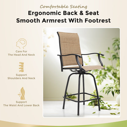 MAISON?ARTS Set da bistrot con tavolo e sgabello girevole da esterno, 3 pezzi