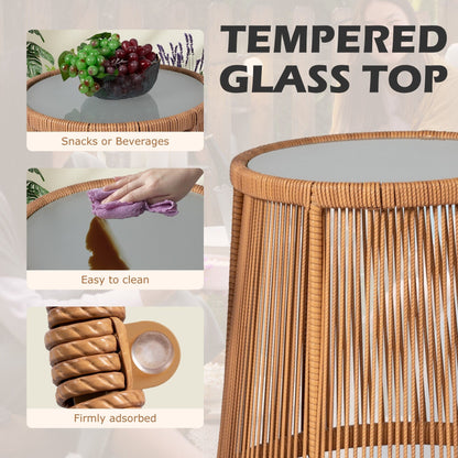 Set da bistrot da conversazione in vimini da esterno, 3 pezzi, set di sedie da giardino in rattan per tutte le stagioni con cuscini