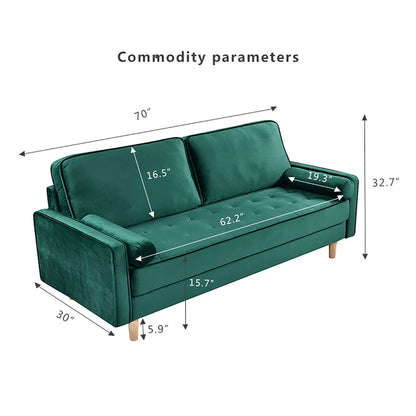 Divano a 3 posti con cuscino in cotone