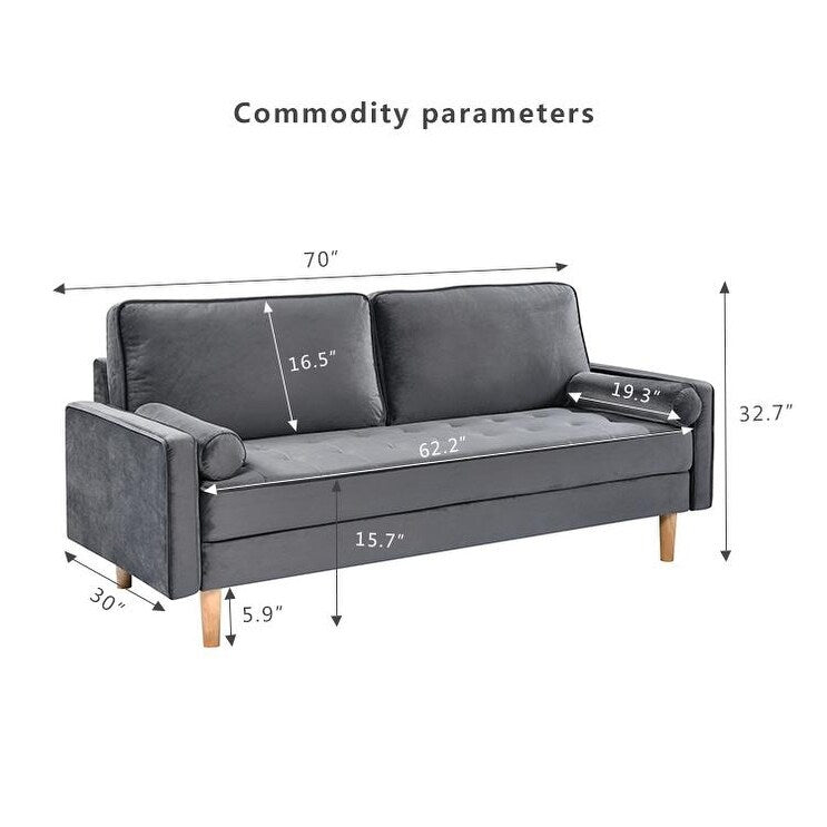 Divano a 3 posti con cuscino in cotone