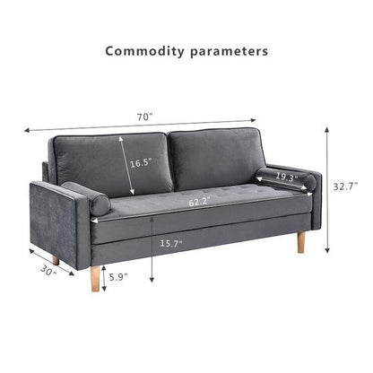 Divano a 3 posti con cuscino in cotone