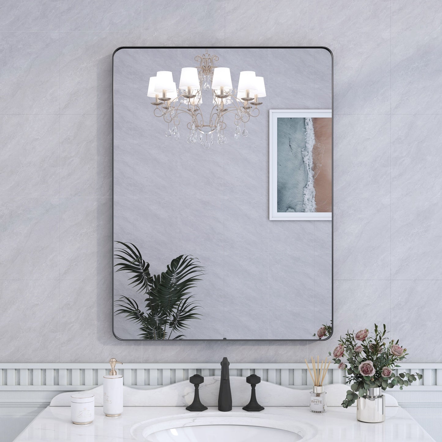 Specchio da bagno con cornice da parete