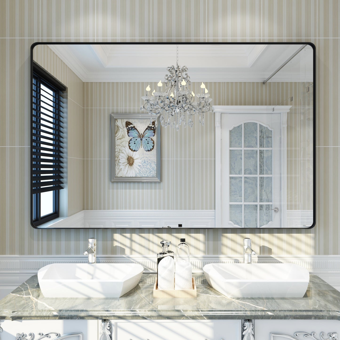 Specchio da bagno con cornice da parete
