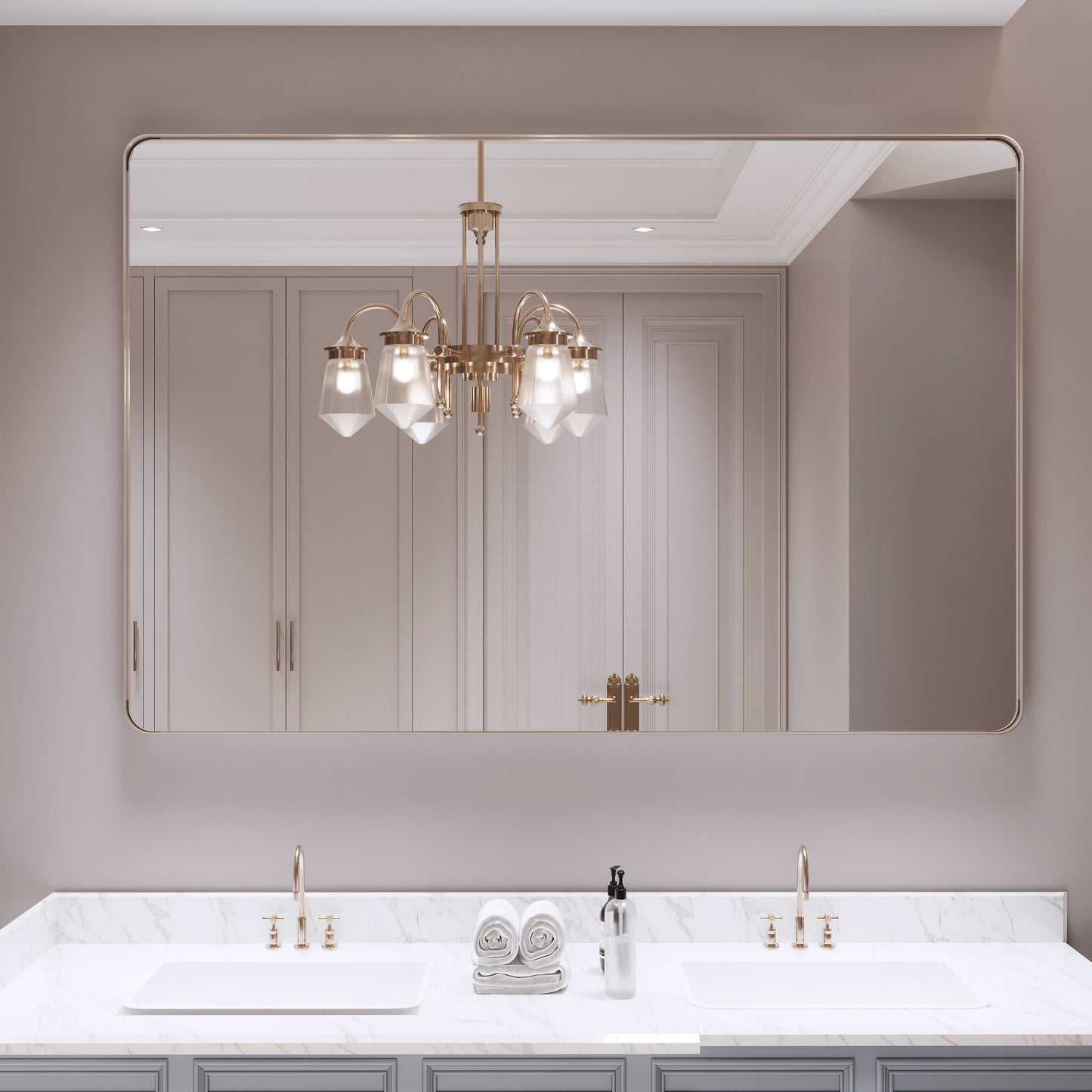 Specchio da bagno con cornice da parete