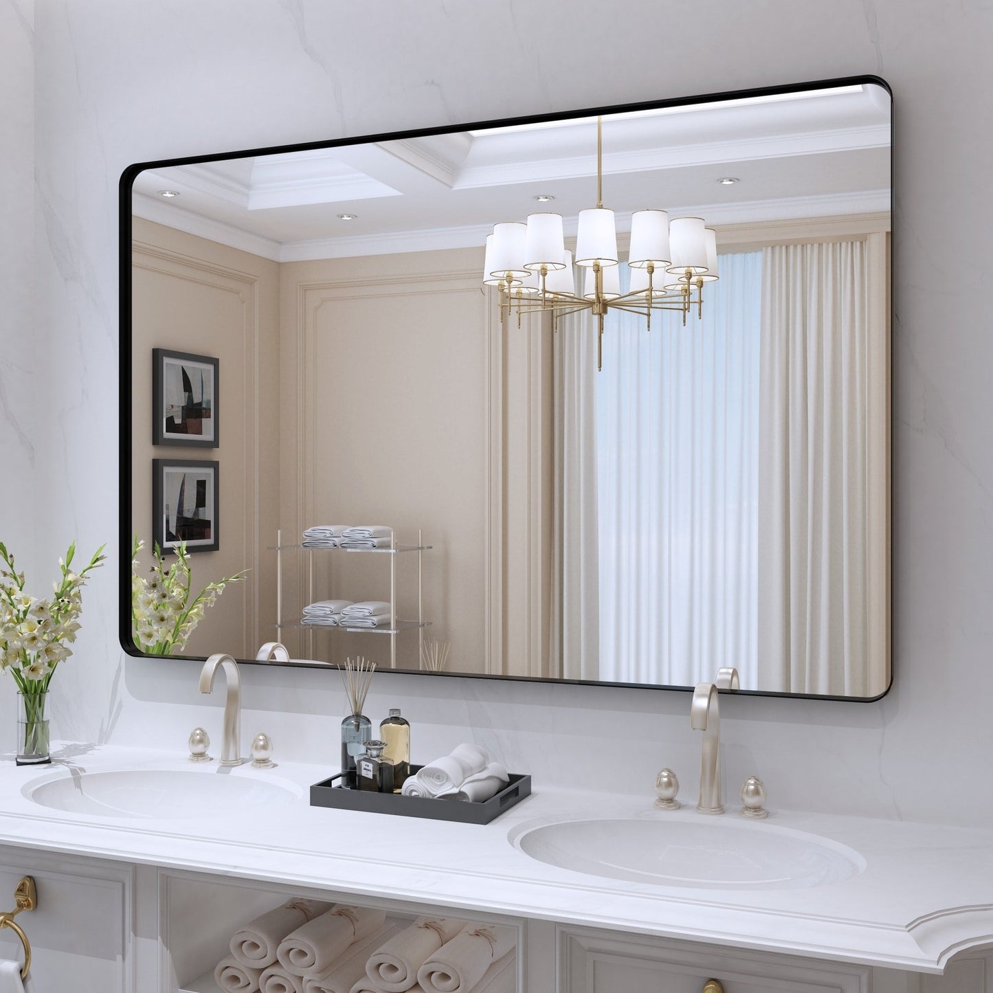 Specchio da bagno con cornice da parete