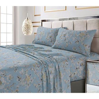 Set di lenzuola con tasche profonde stampate ultra morbide in cotone a 300 fili