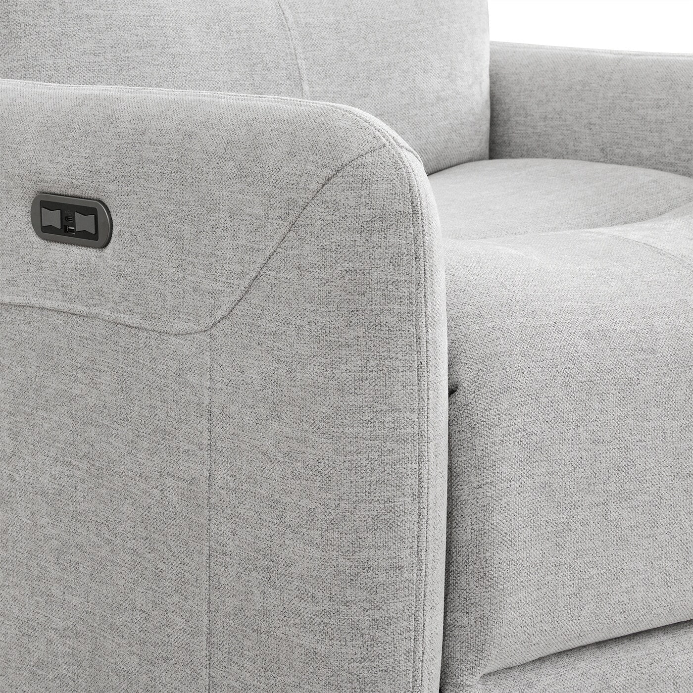 Poltrona reclinabile elettrica con braccioli girevole a 360 gradi, in similpelle