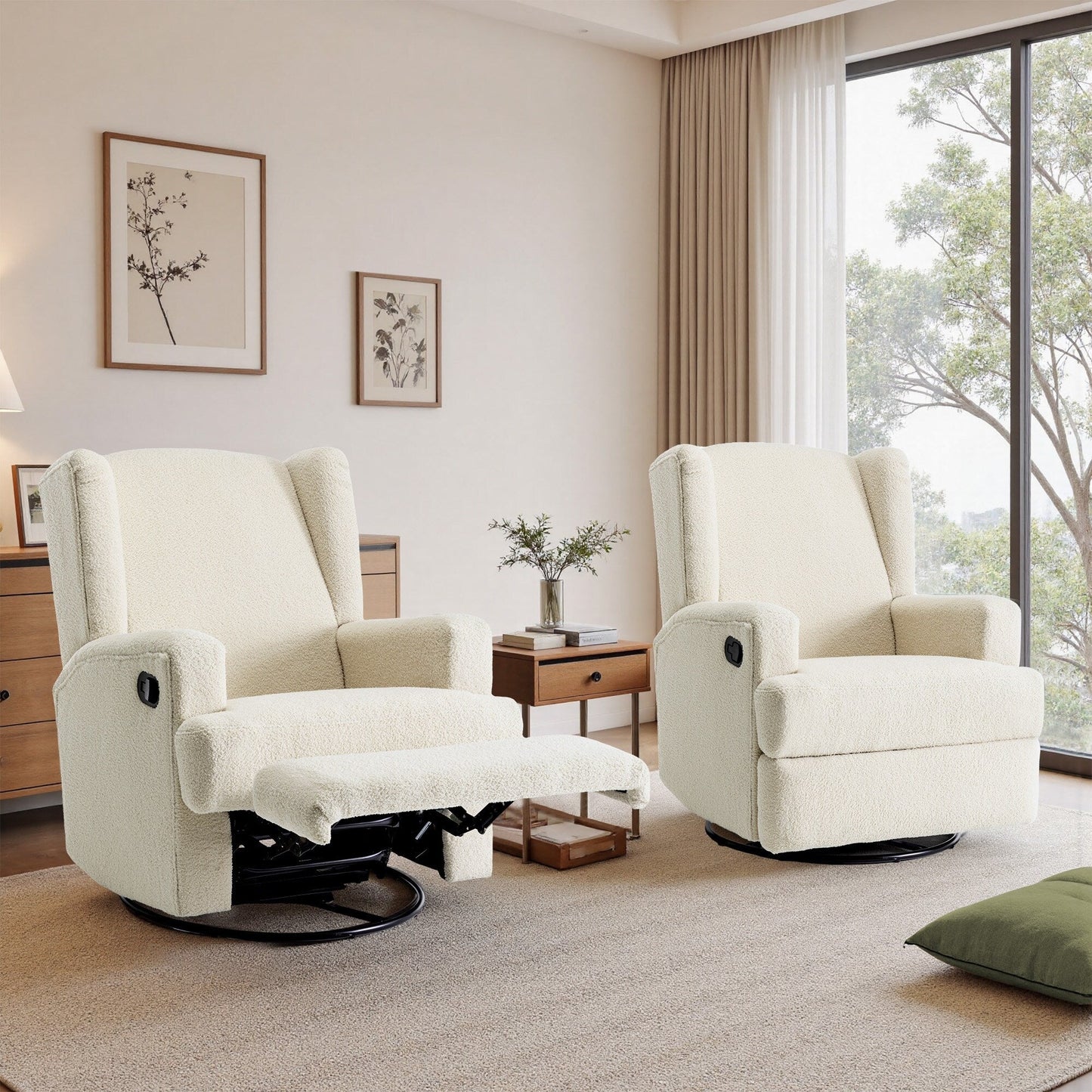 Poltrona reclinabile girevole manuale da 31'' W, set da 2 per cameretta dei bambini