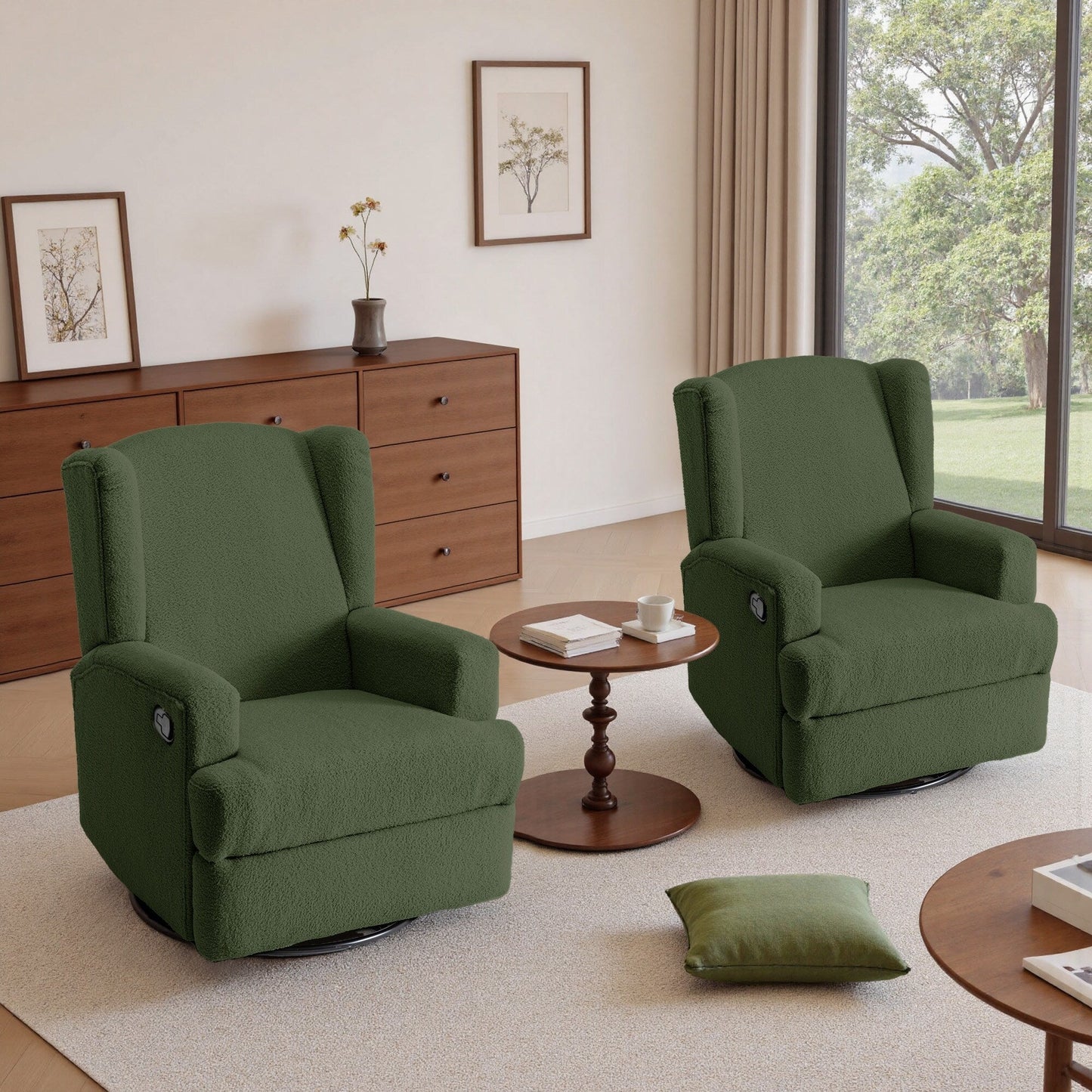 Poltrona reclinabile girevole manuale da 31'' W, set da 2 per cameretta dei bambini