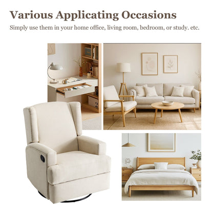 Poltrona reclinabile girevole manuale con schienale ad ala da 31'' W