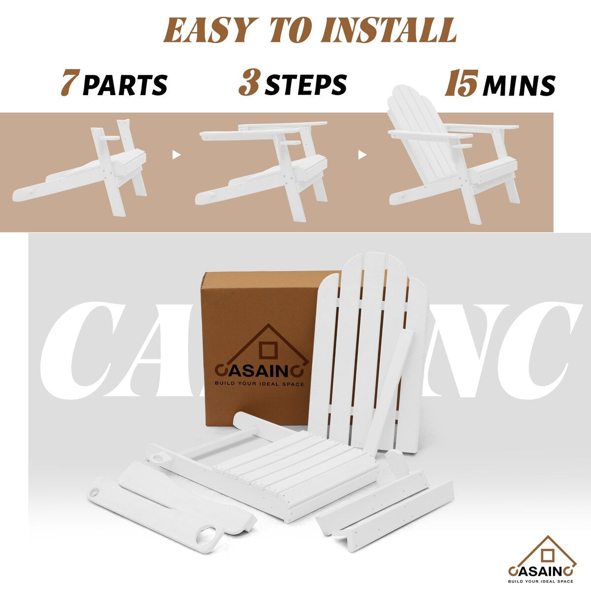 Set da 5 pezzi per braciere da giardino in metallo da 34,5 pollici, tavolo per braciere e sedie Adirondack con portabicchieri e portaombrellone