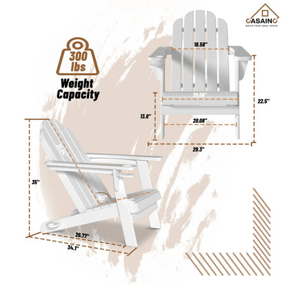 Set da 5 pezzi per braciere da giardino in metallo da 34,5 pollici, tavolo per braciere e sedie Adirondack con portabicchieri e portaombrellone