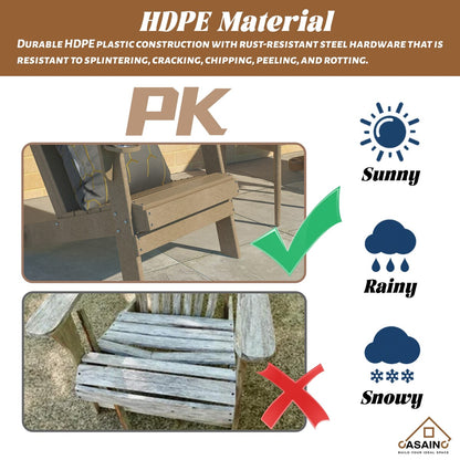 Set da 5 pezzi per braciere da giardino in metallo da 34,5 pollici, tavolo per braciere e sedie Adirondack con portabicchieri e portaombrellone