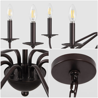 Lampadario a LED in ferro a 6 luci da 34,75 pollici, di JONATHAN Y