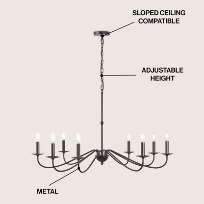 Lampadario a LED in ferro a 6 luci da 34,75 pollici, di JONATHAN Y
