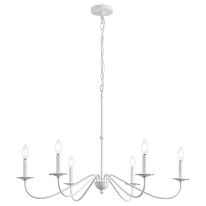 Lampadario a LED in ferro a 6 luci da 34,75 pollici, di JONATHAN Y