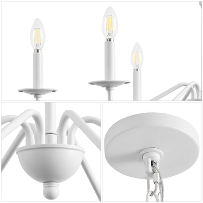 Lampadario a LED in ferro a 6 luci da 34,75 pollici, di JONATHAN Y