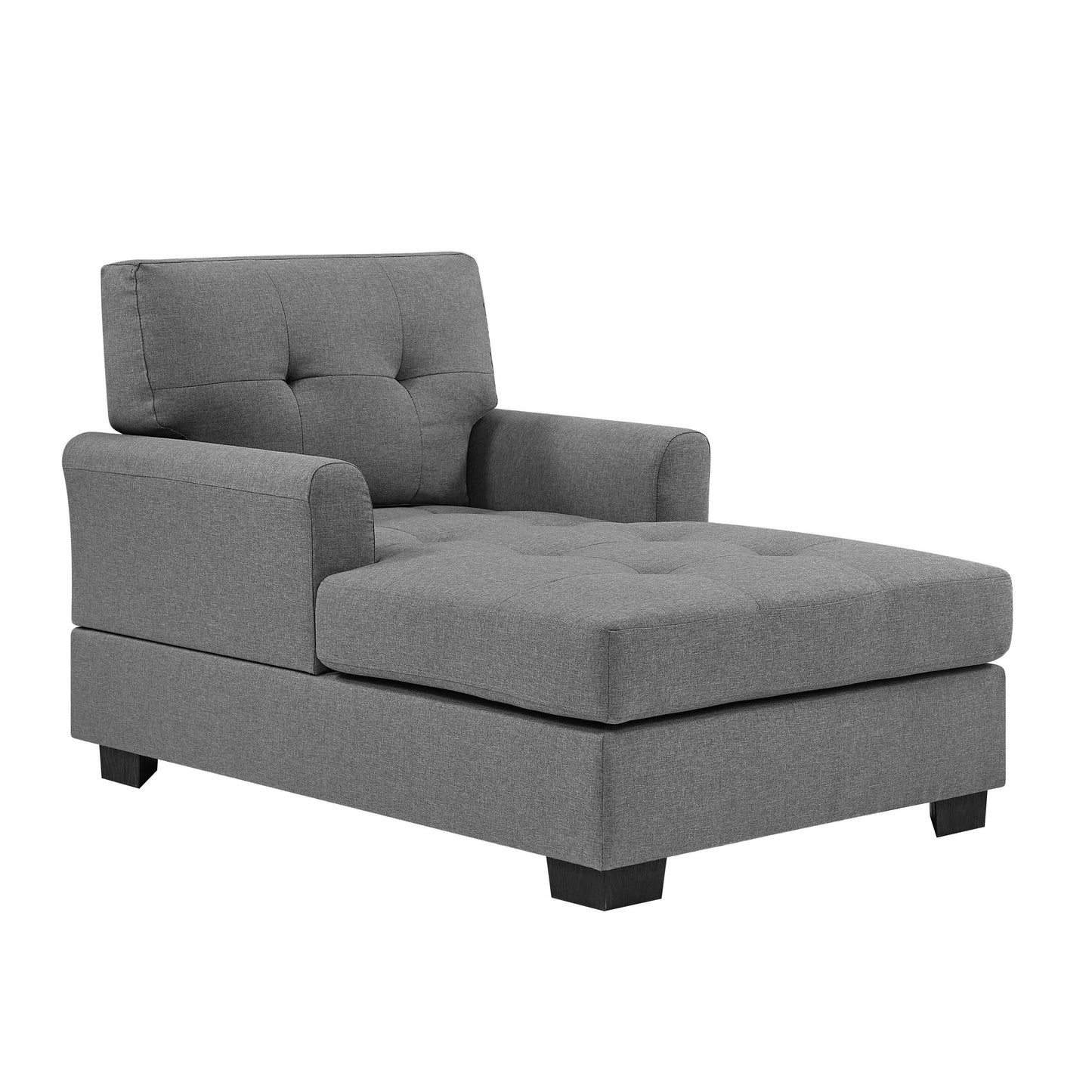 Chaise longue larga 34, morbida imbottitura, resistente miscela di poliestere, seduta e schienale trapuntati con bottoni offrono uno stile e un comfort senza tempo.