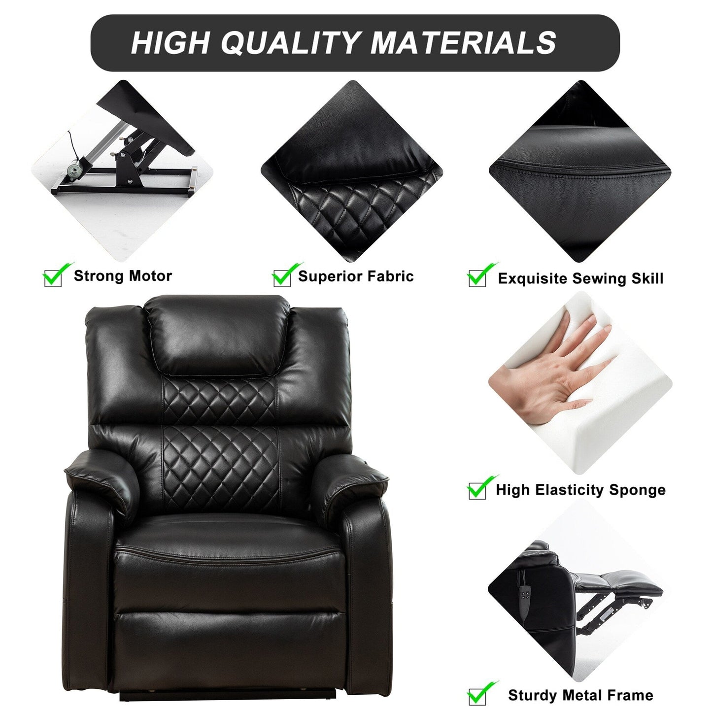 Poltrona reclinabile elettrica doppia da 35,5 W, massaggio termico, 180 gradi