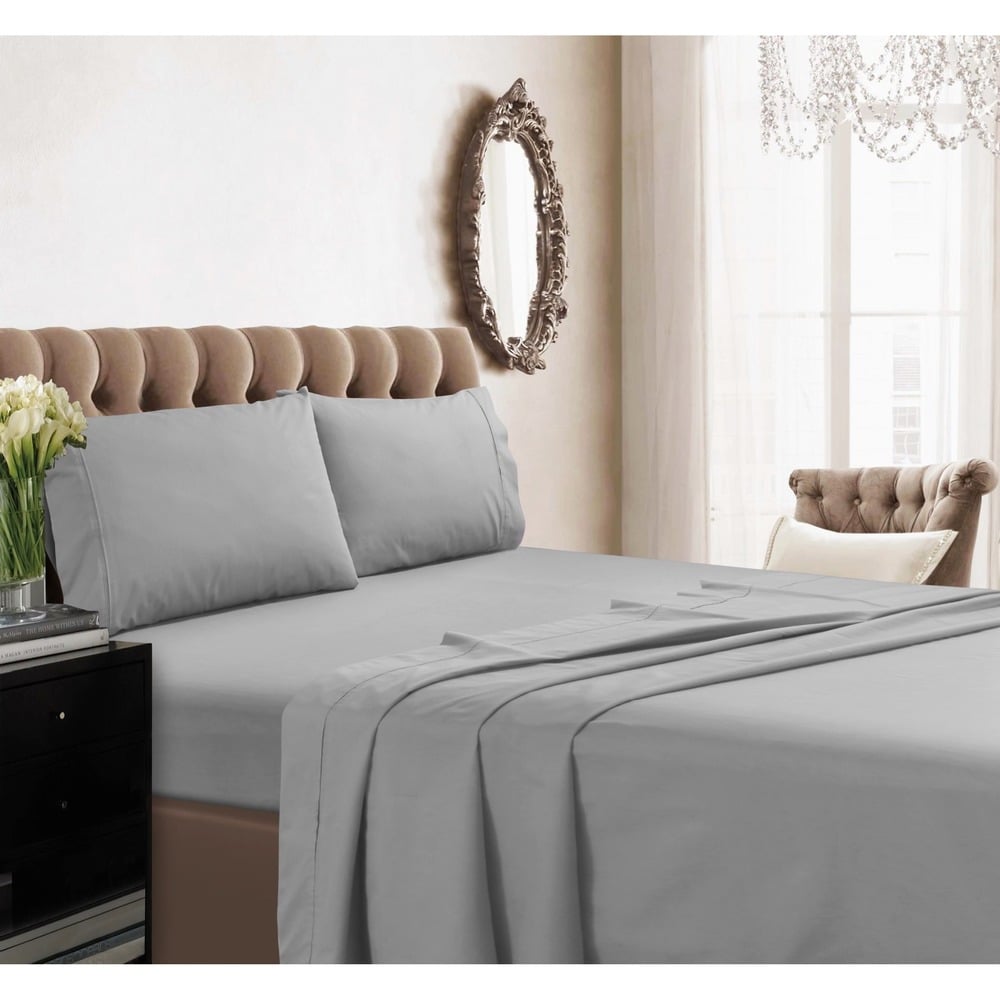 Set di lenzuola con tasca profonda in percalle di cotone extra 350 TC con piatto oversize