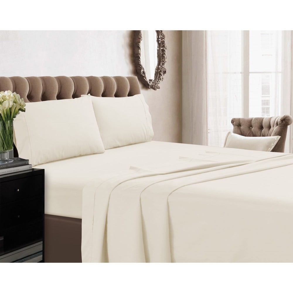 Set di lenzuola con tasca profonda in percalle di cotone extra 350 TC con piatto oversize