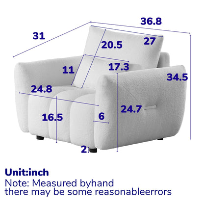Divano in tessuto Teddy da 36,8'', poltrona moderna per appartamento, ufficio, soggiorno e camera da letto, verde