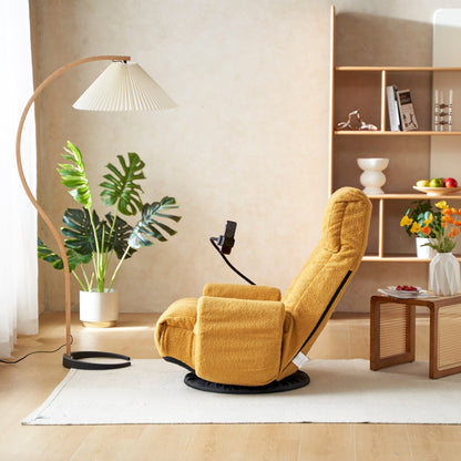 Poltrona reclinabile pieghevole con supporto per telefono, girevole a 360 gradi