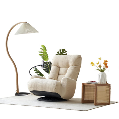 Poltrona reclinabile pieghevole con supporto per telefono, girevole a 360 gradi