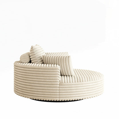 Poltrona girevole a 360 gradi in velluto a coste e ciniglia, divano singolo