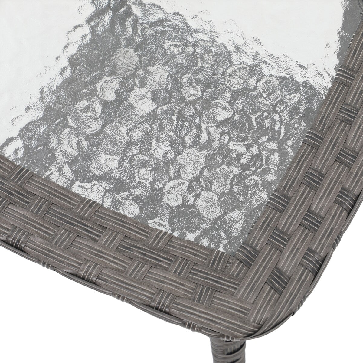 Sedie girevoli da esterno in vimini a 360 gradi con tavolo quadrato