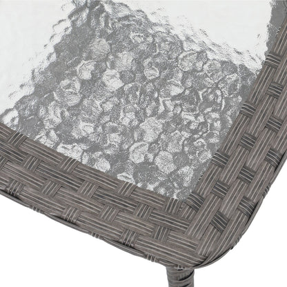 Sedie girevoli da esterno in vimini a 360 gradi con tavolo quadrato