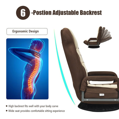 Sedia da gioco girevole a 360 gradi con schienale pieghevole e regolabile